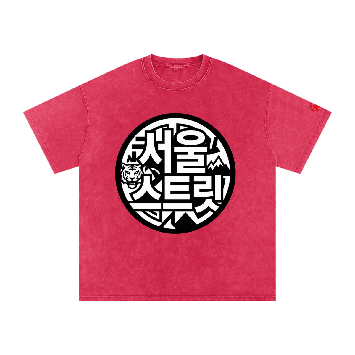 BK SYMBOL 1 Snow Washed Oversized Cotton T-Shirt
