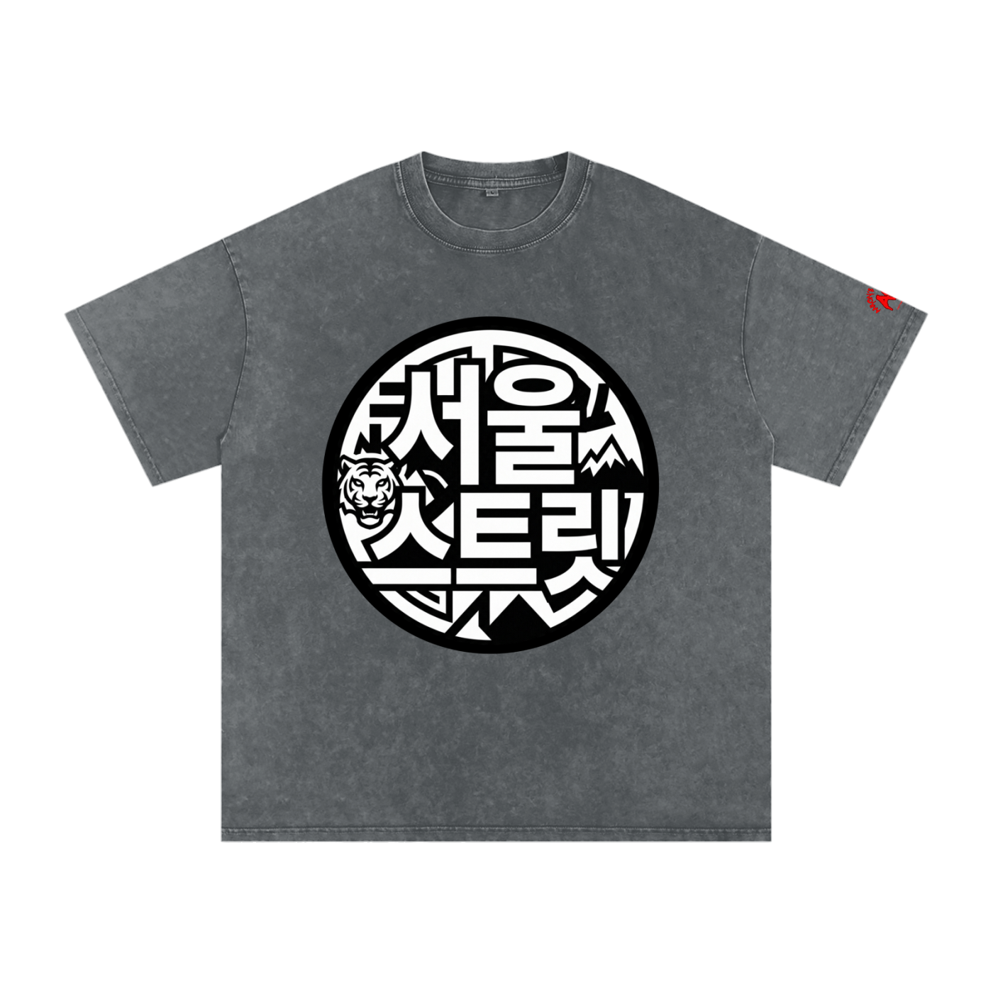 BK SYMBOL 1 Snow Washed Oversized Cotton T-Shirt