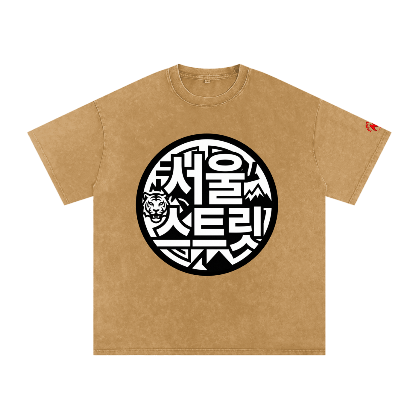 BK SYMBOL 1 Snow Washed Oversized Cotton T-Shirt